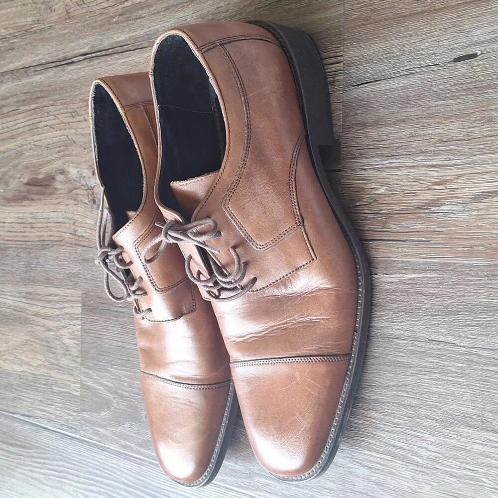 Johnston And Murphy Brown Dress Shoe Size 10.5 - Picture 3 of 6